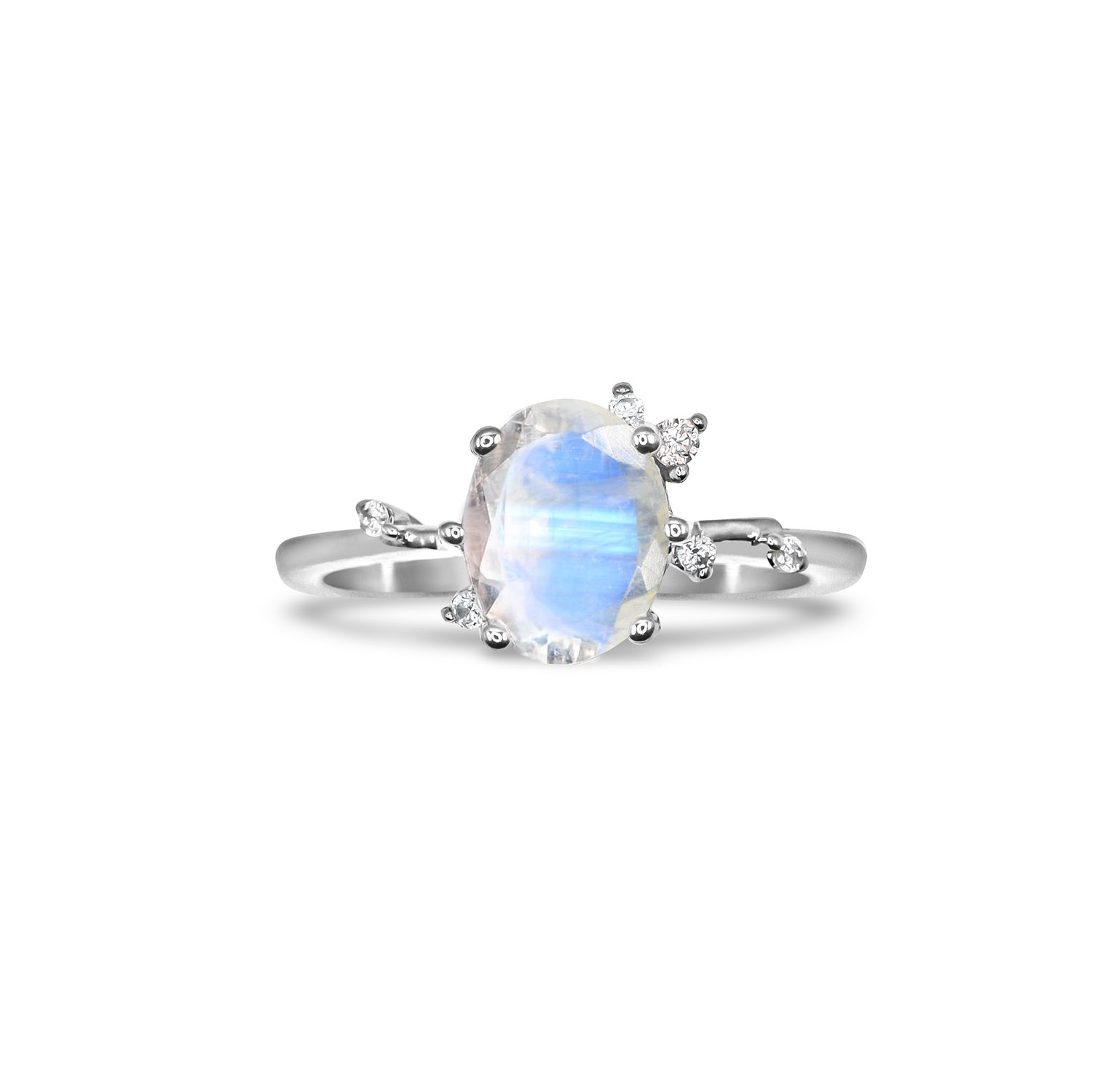 Jewellery Rings Solitaire Rings Silver Moonstone Ring • 925 Sterling Silver • Natural Stone Ring • Moonstone Ring • Moonstone Gemstone • June Birthstone • Solitaire Ring • 